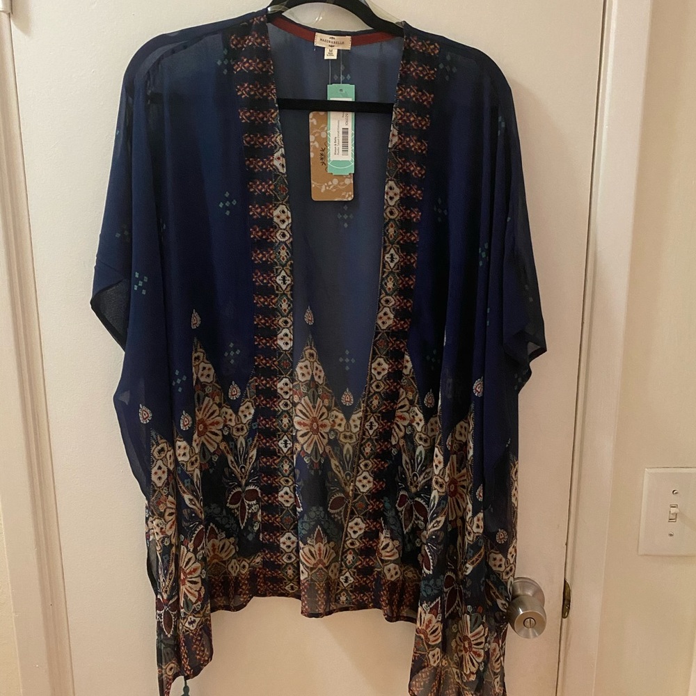 Mason & Belle Navy Raelie Tassel Detail Kimono